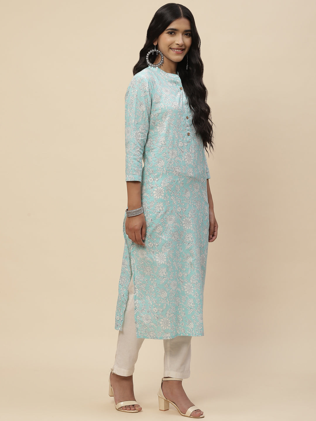 Floral Printed Cotton Kurta