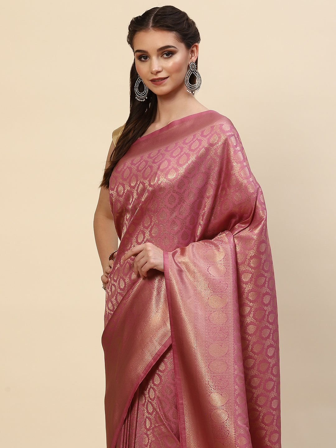 Brocade Zari Jaal Handloom Woven Saree