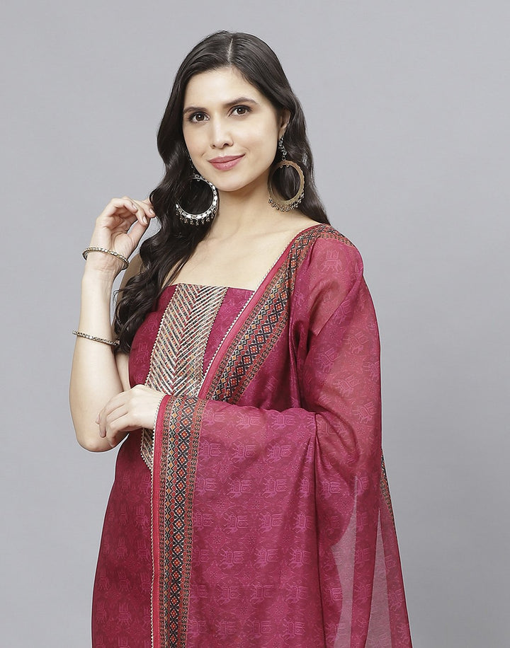 Printed Chanderi Suit Piece