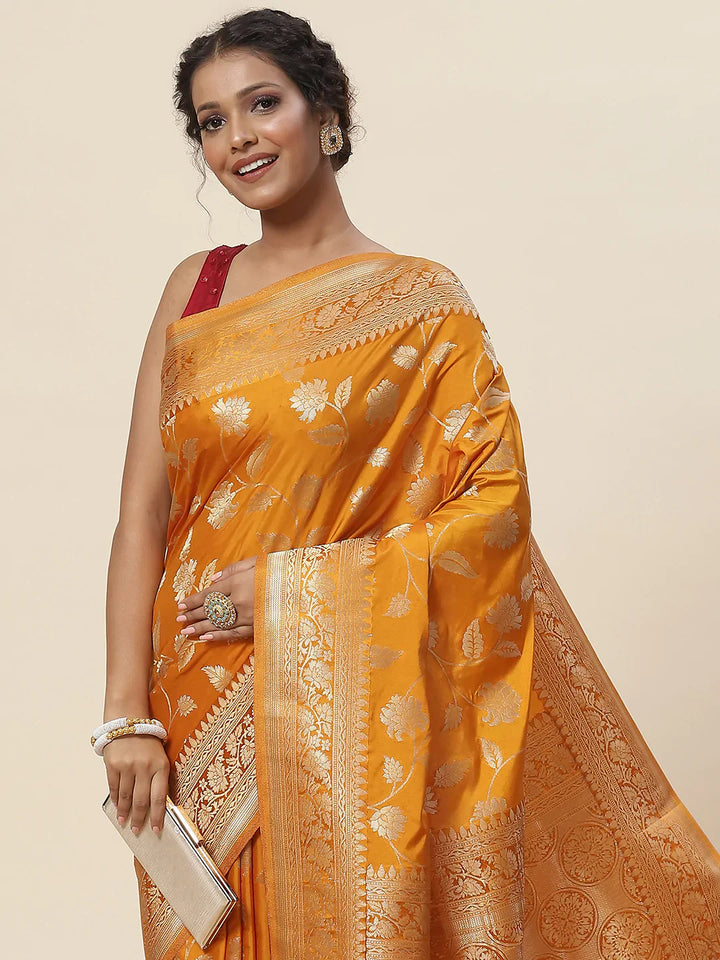 Floral Zari Jaal Handloom Woven Saree