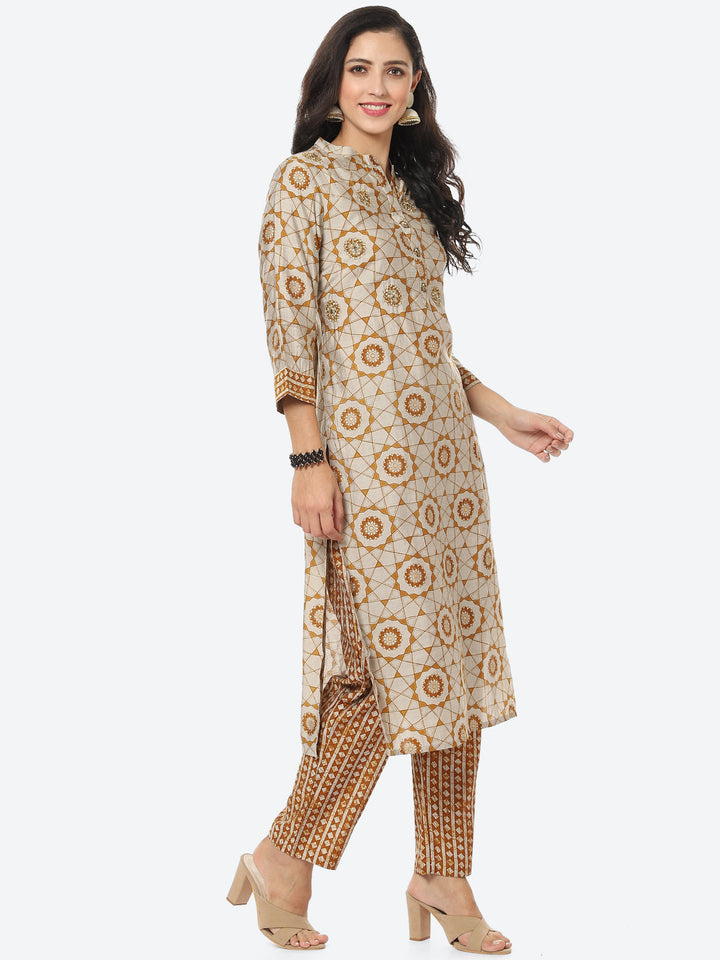 Printed Muslin Kurti With Pant