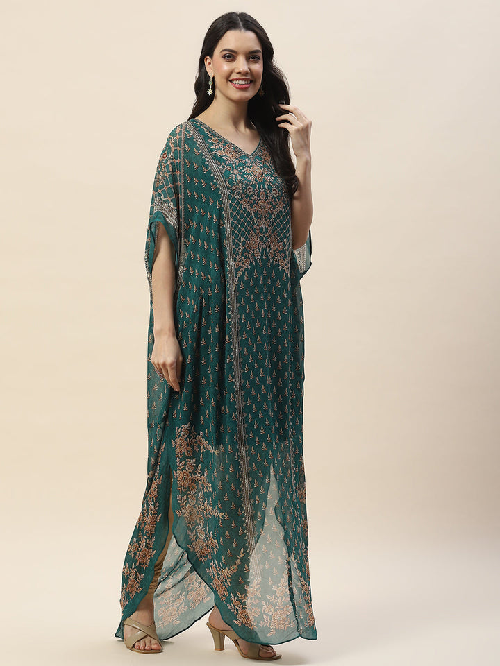Digital Print Georgette Kaftan Kurta