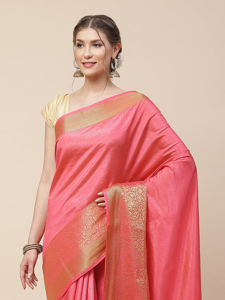 Zari Border Woven Art Handloom Saree