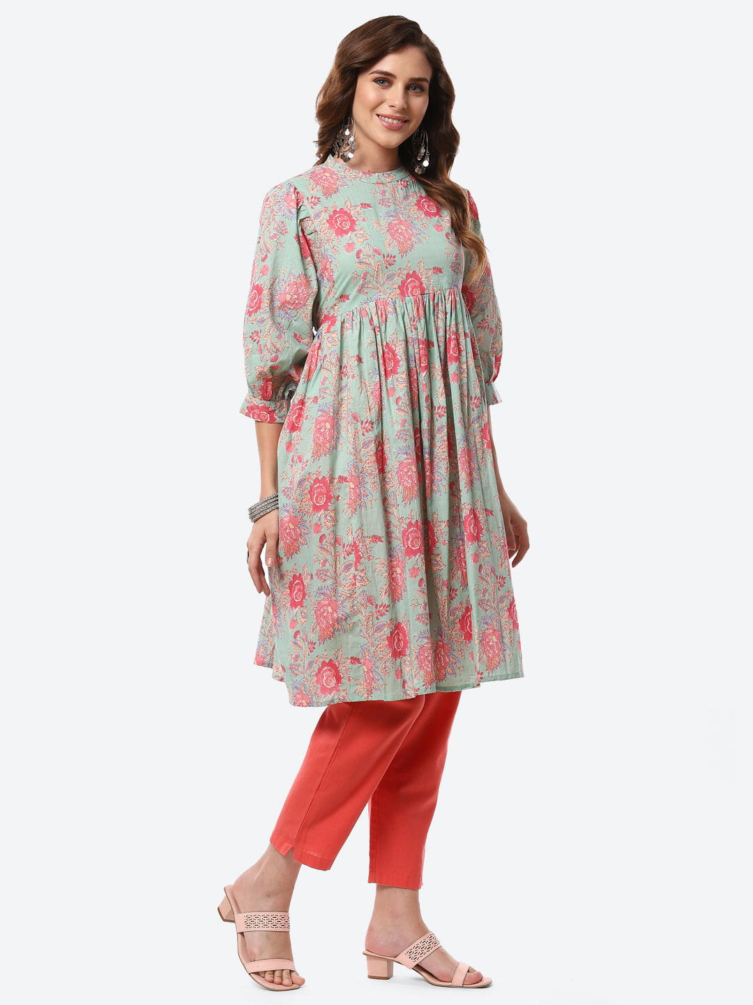 Floral Printed Cotton Kurti