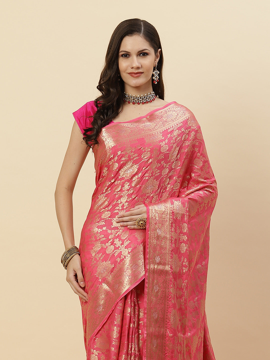 Zari Jaal Art Handloom Woven Saree