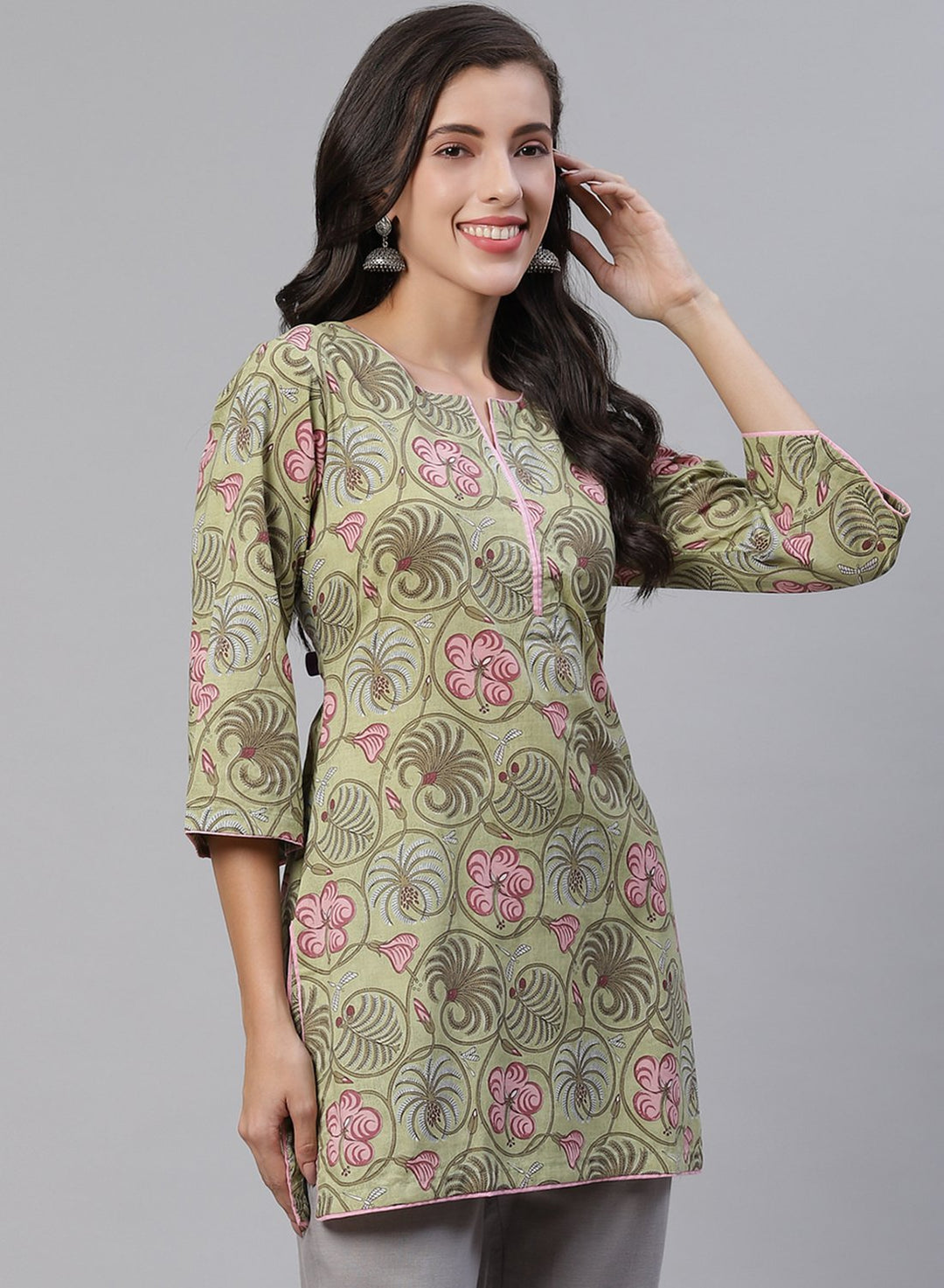 Printed Cotton Short Kurti