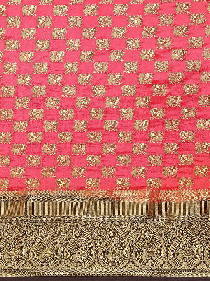Zari Border Booti Art Handloom Woven Saree