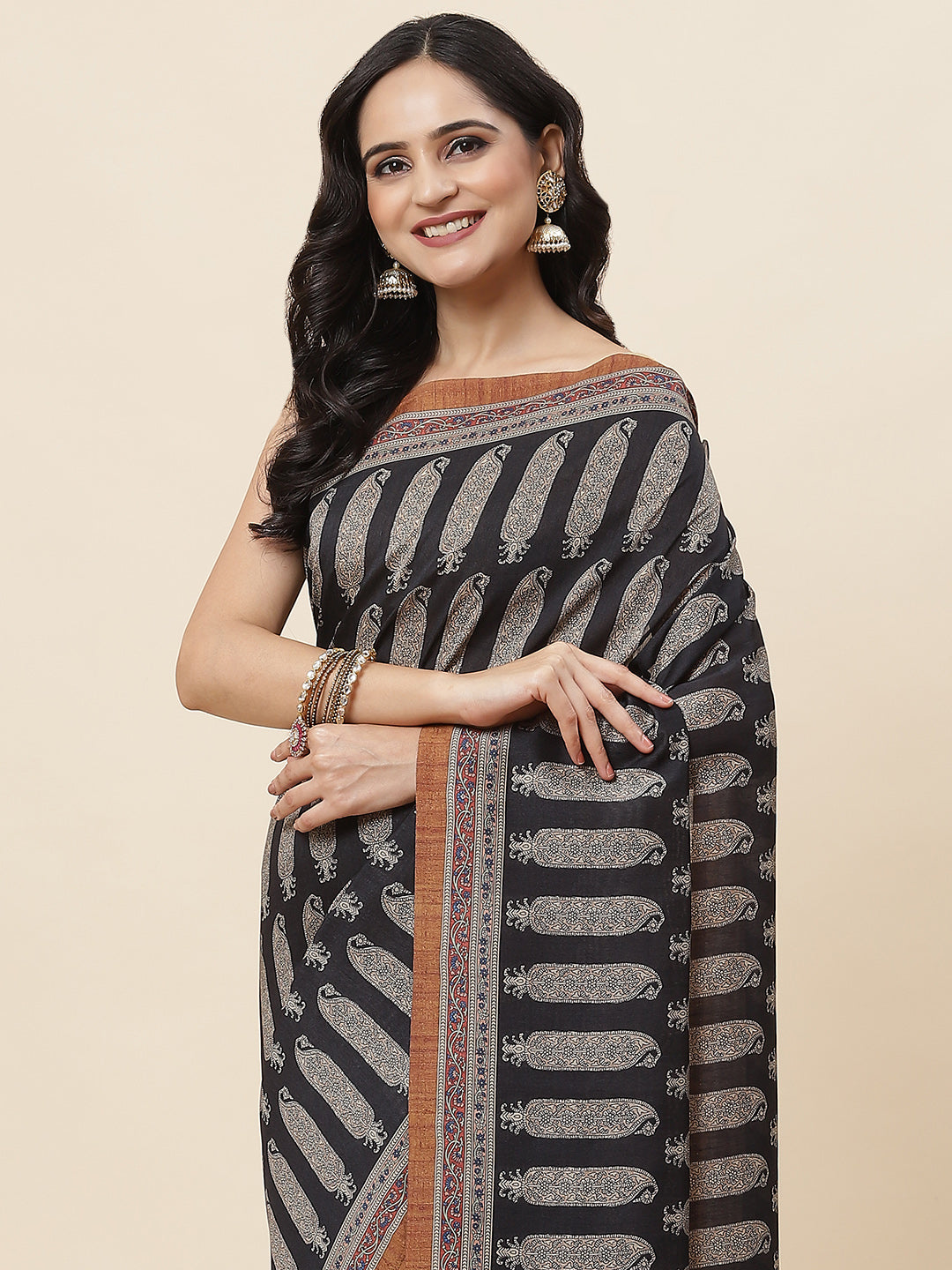 Digital Printed Art Handloom Saree - meena bazaar