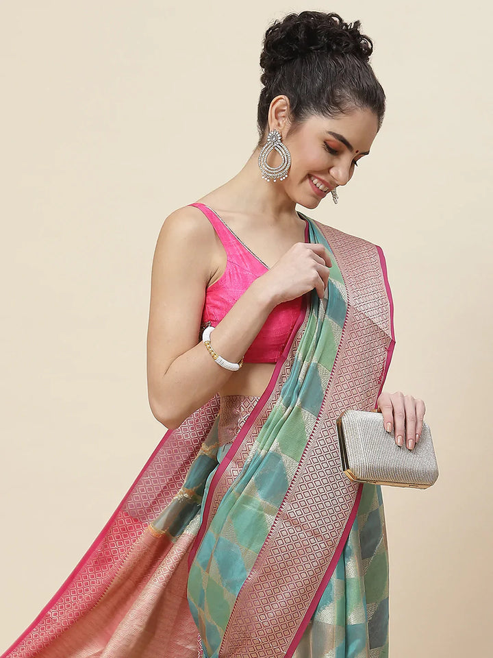Zari Jaal Cotton Woven Saree