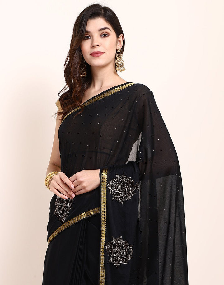 MBZ Meena Bazaar-Yellow Art Crepe Saree