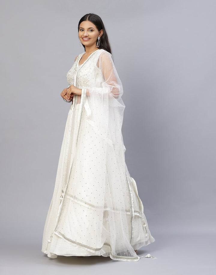 GEORGETTE SEQUENCE LEHANGA WITH NET DUPATTA