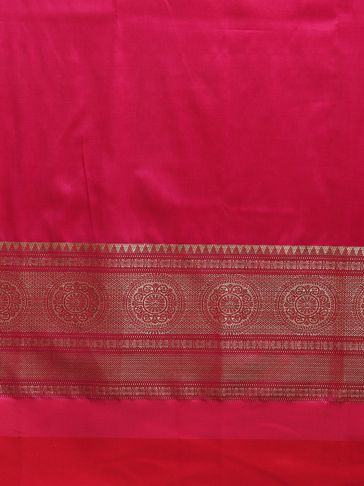 Plain Zari Border Cotton Woven Saree