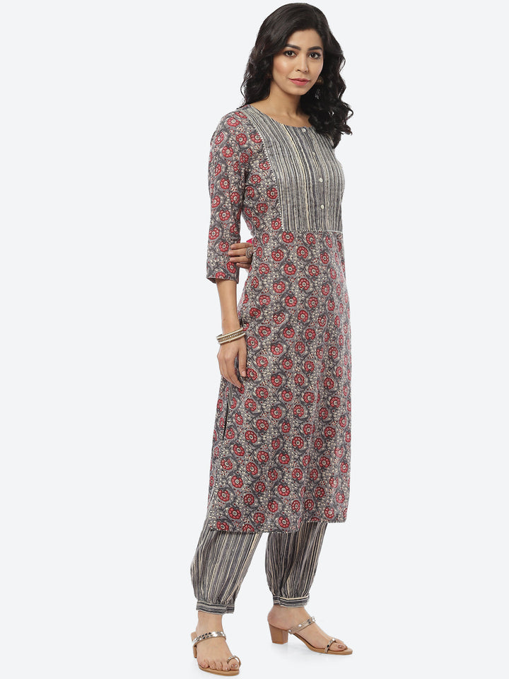 Printed Cotton Kurti With Afghani Pant