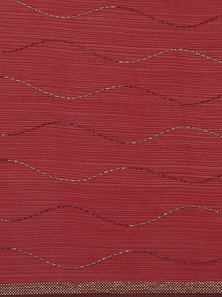 Stone Work Chiffon Embroidered Saree