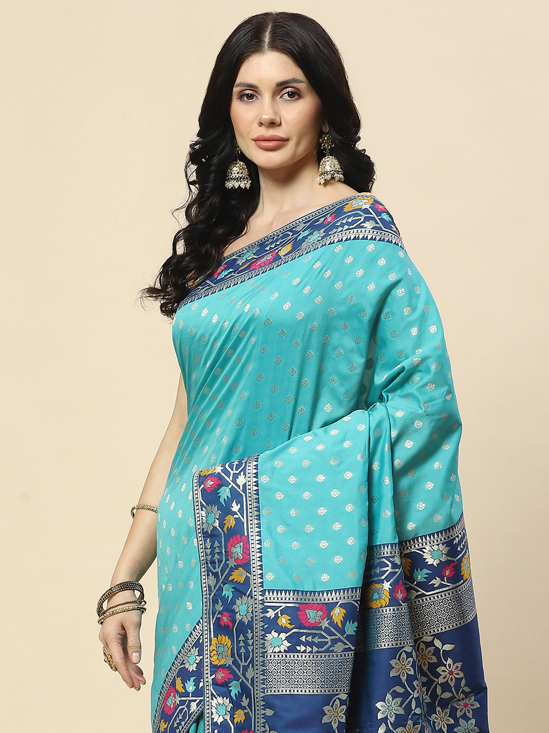 Zari Booti Woven Art Silk Banarsi Saree