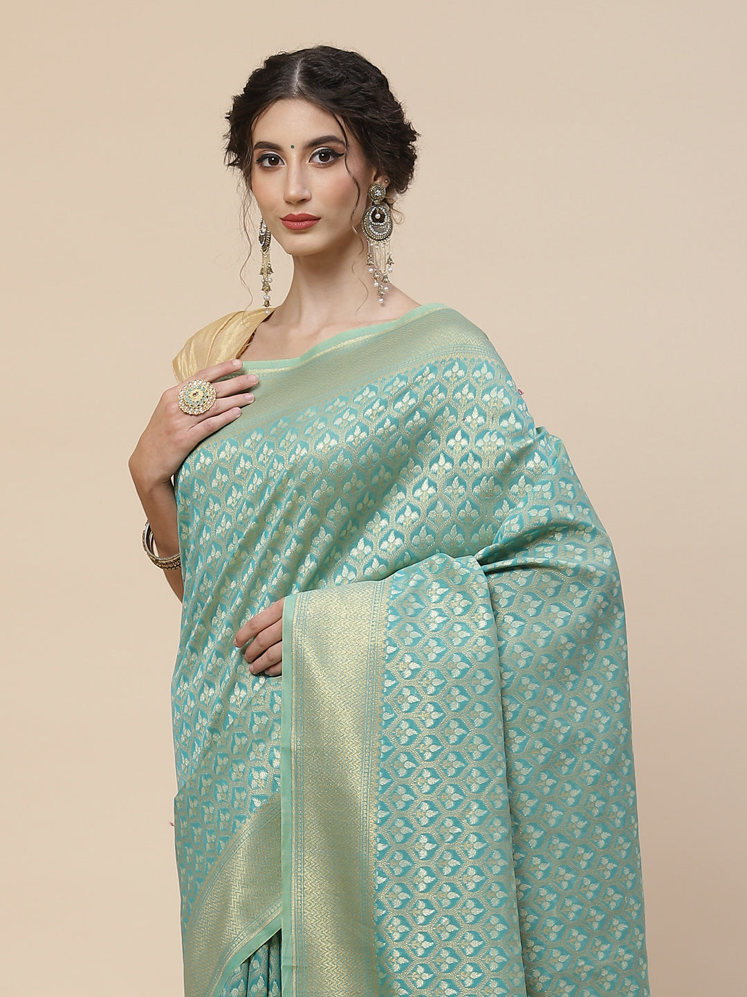 Zari Jaal Cotton Woven Saree