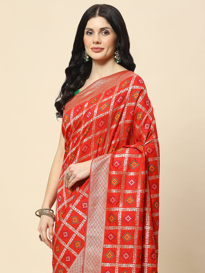 Zari Jaal Woven Art Silk Banarsi Saree