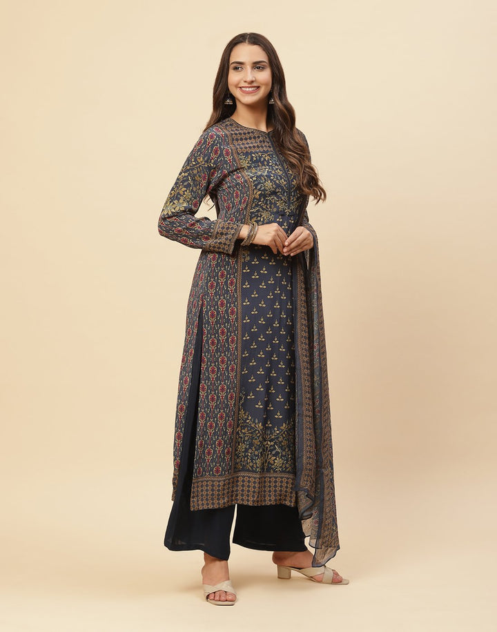 Digital Printed Crepe Salwar Kameez Stitched Suit With Georgette Dupatta
