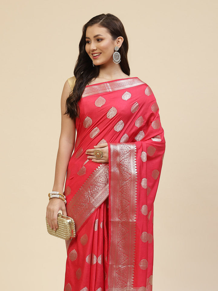 Zari Border Booti Handloom Woven Saree