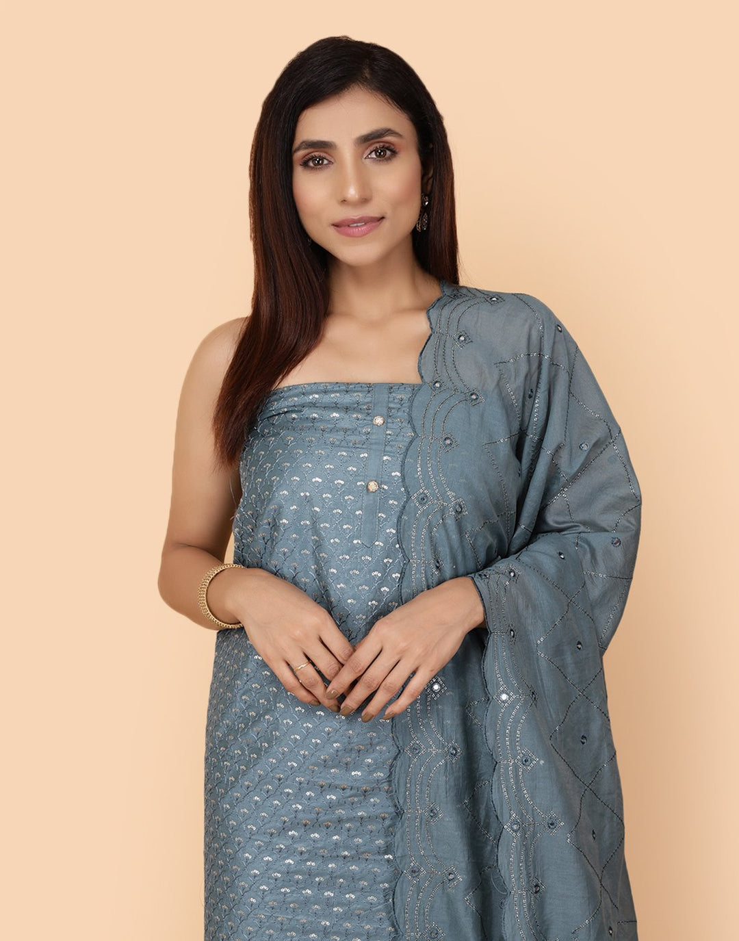 Embroidered Chanderi Suit Piece