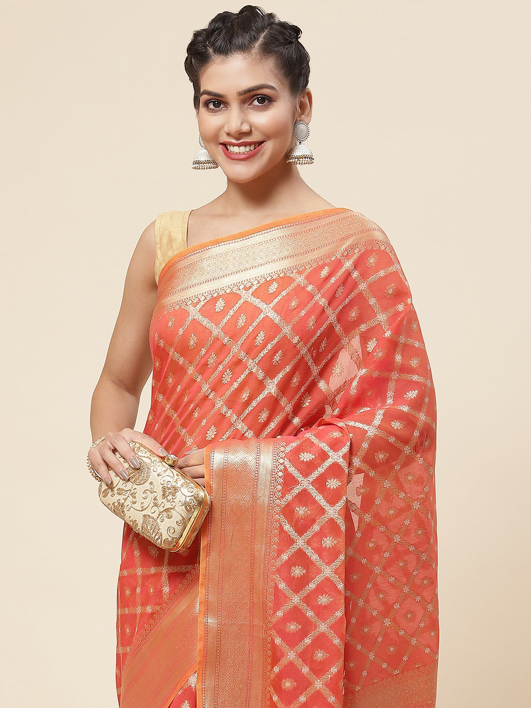 Zari Jaal Woven Cotton Saree