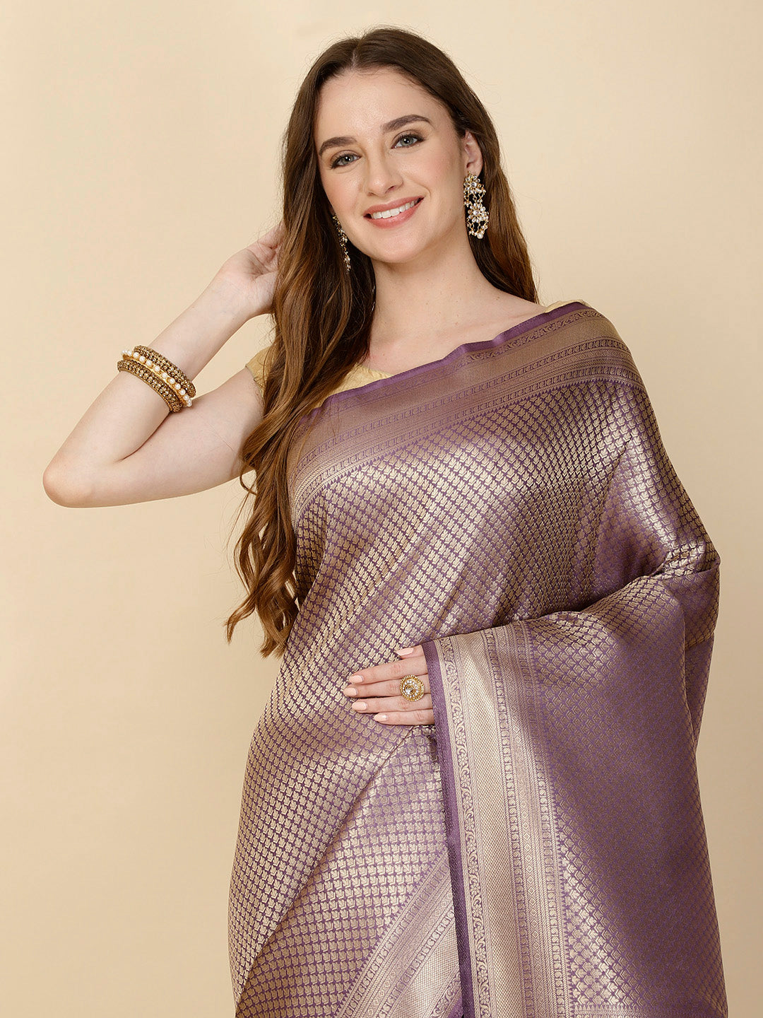 Ethnic Motifs Woven Handloom Saree