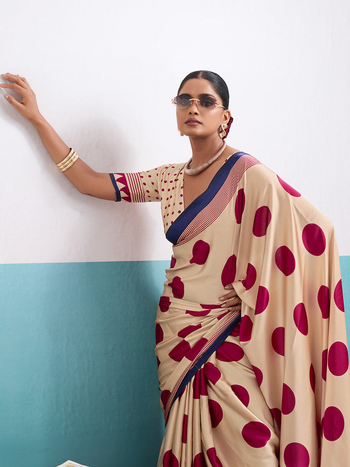 Printed Satin Saree