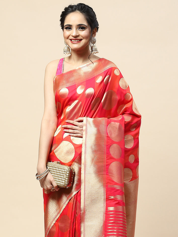 Zari Jaal Banarasi Woven Saree