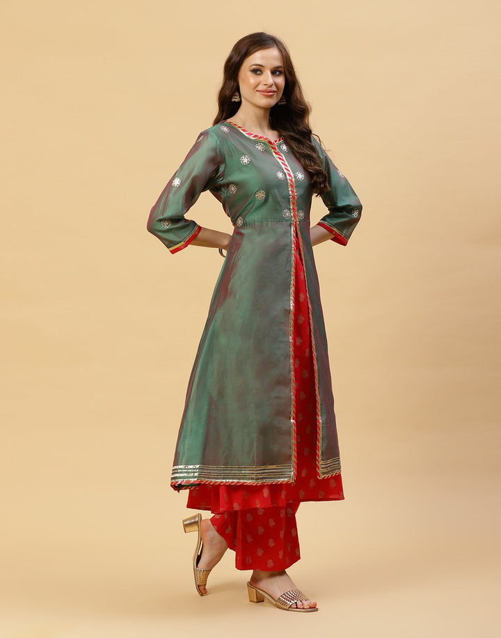 Printed Cotton Anarkali Kurti With Pant