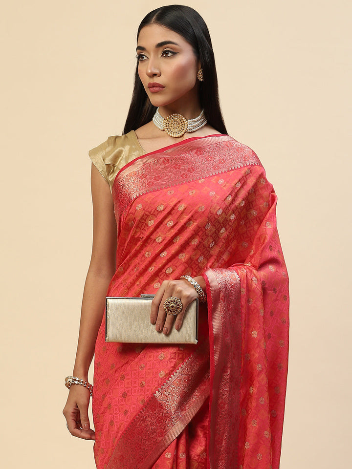 Zari Border Booti Handloom Woven Saree