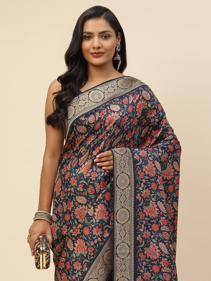 Digital Floral Printed Handloom Saree