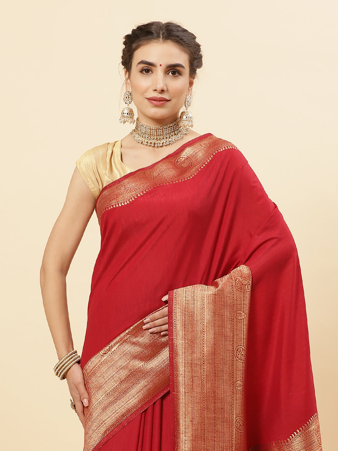 Art Handloom Saree with Zari Border