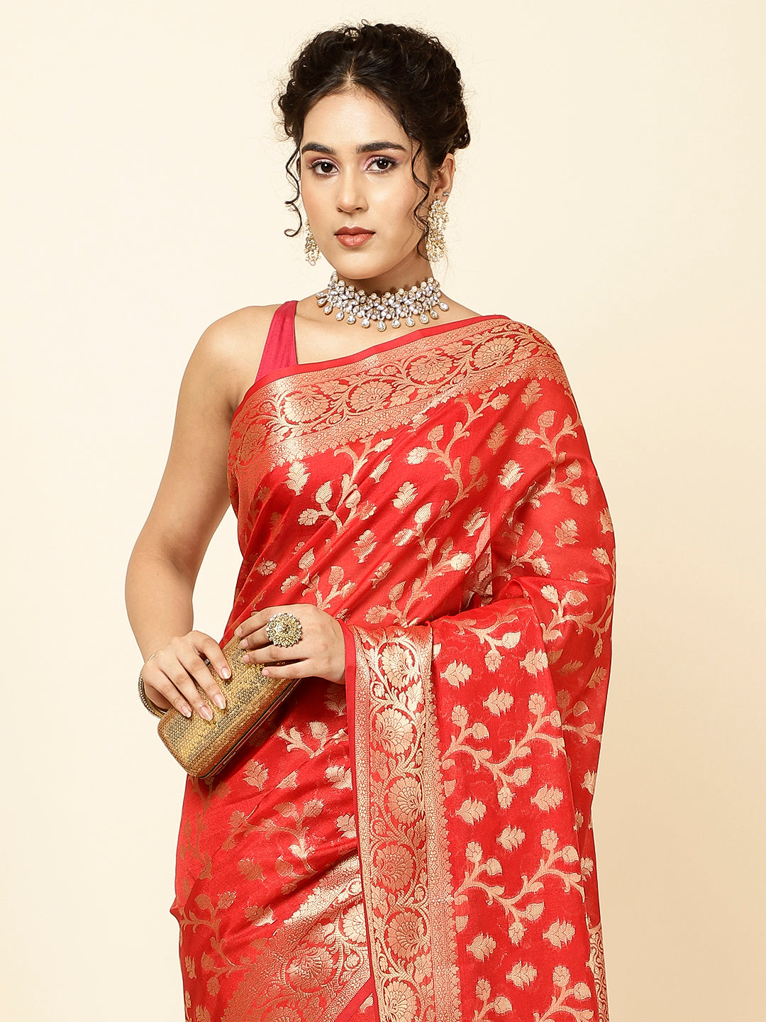 Zari Jaal Woven Cotton Saree