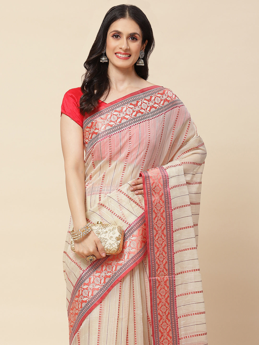 Zari Jaal Woven Cotton Saree