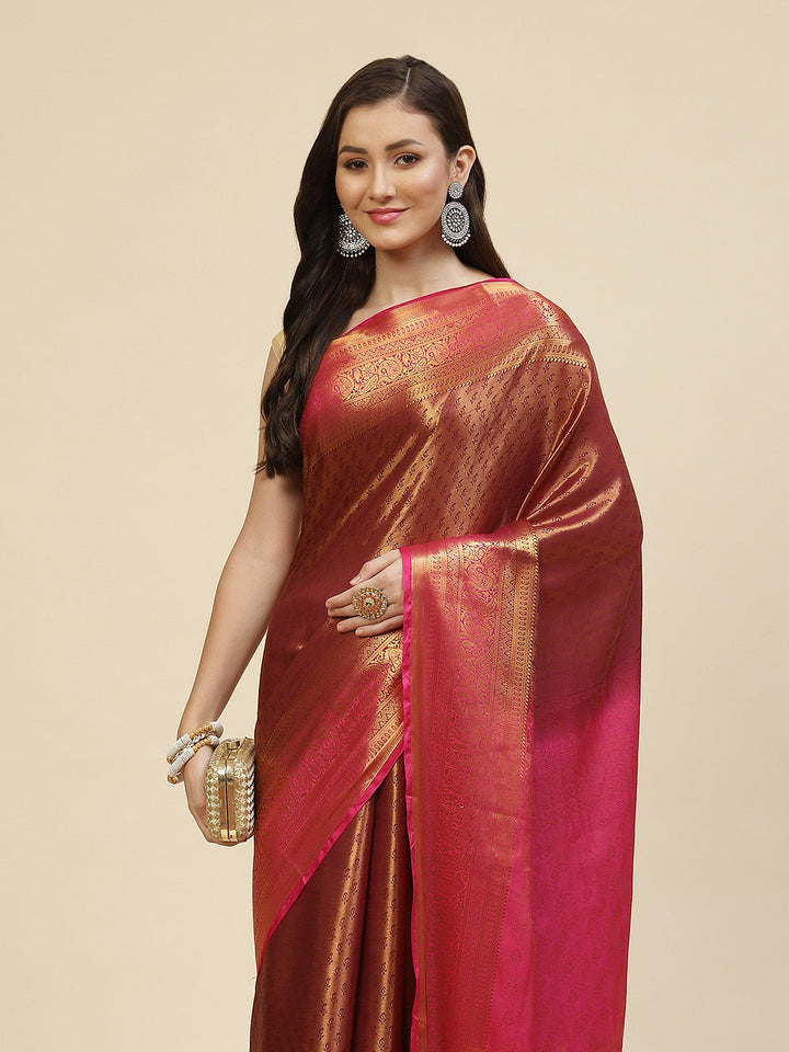 Brocade Zari Jaal Handloom Woven Saree