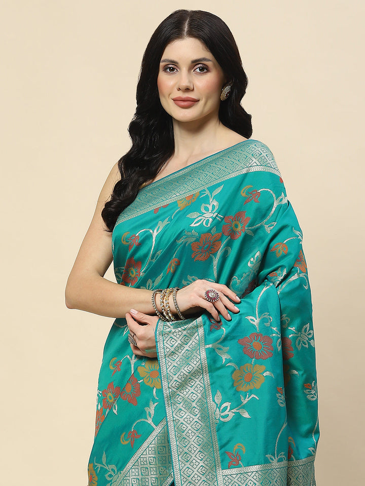 Zari Jaal Woven Art Silk Banarsi Saree