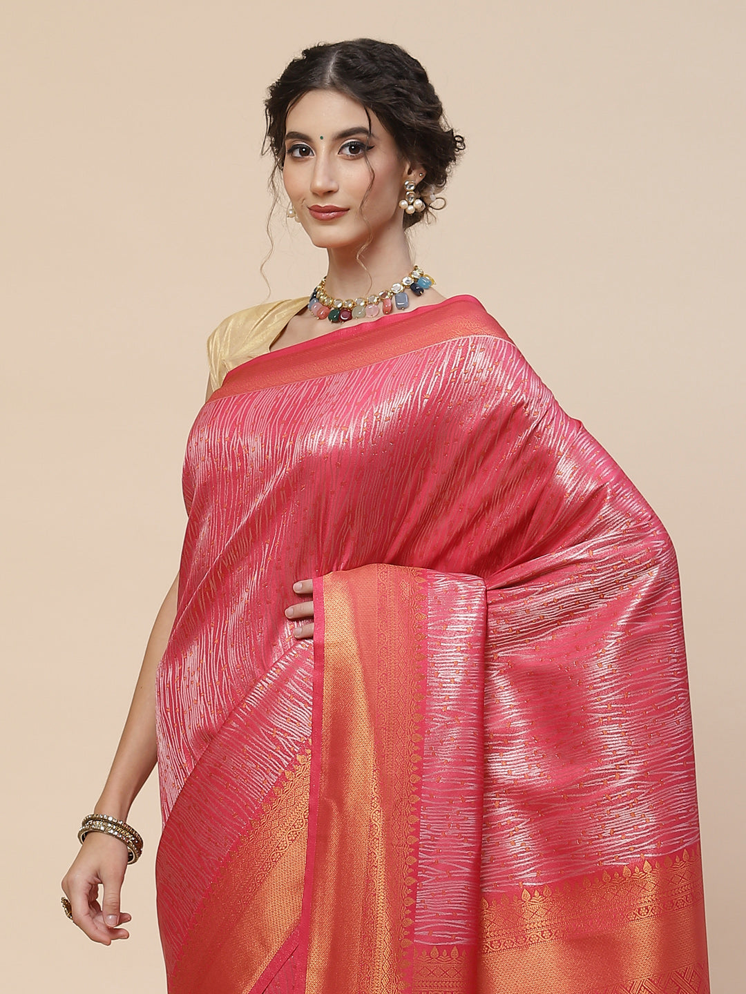 Zari Jaal Art Handloom Woven Saree