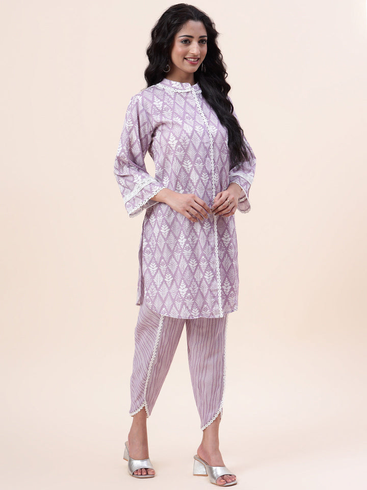 Printed Cotton Kurti With Dhoti Pants