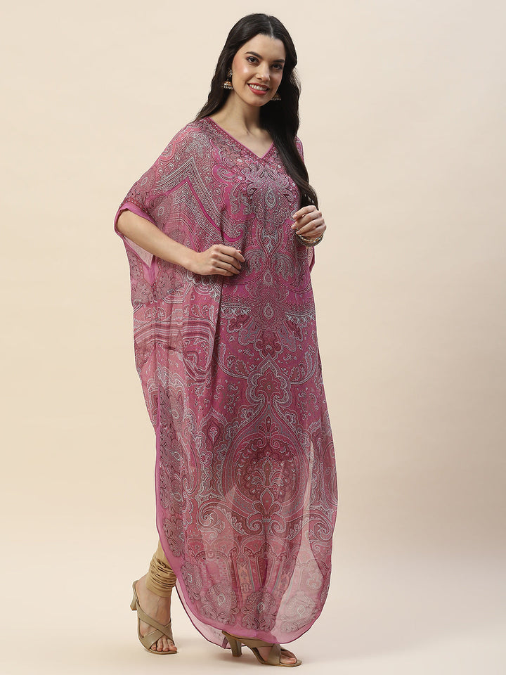 Digital Print Georgette Kaftan Kurta