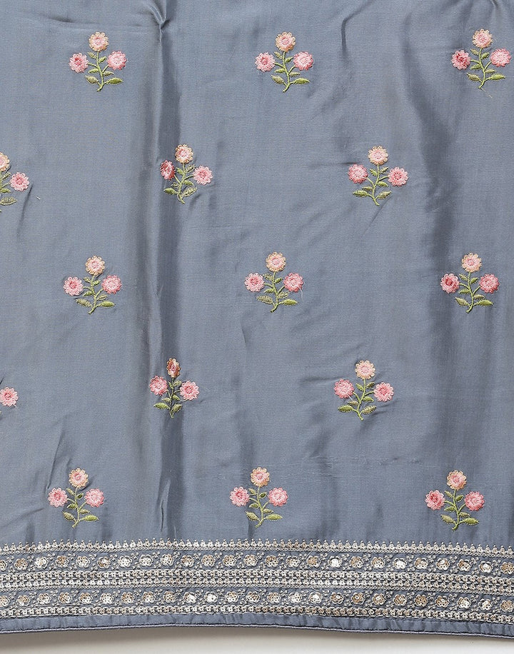 Embroidered Handloom Dupion Suit Piece