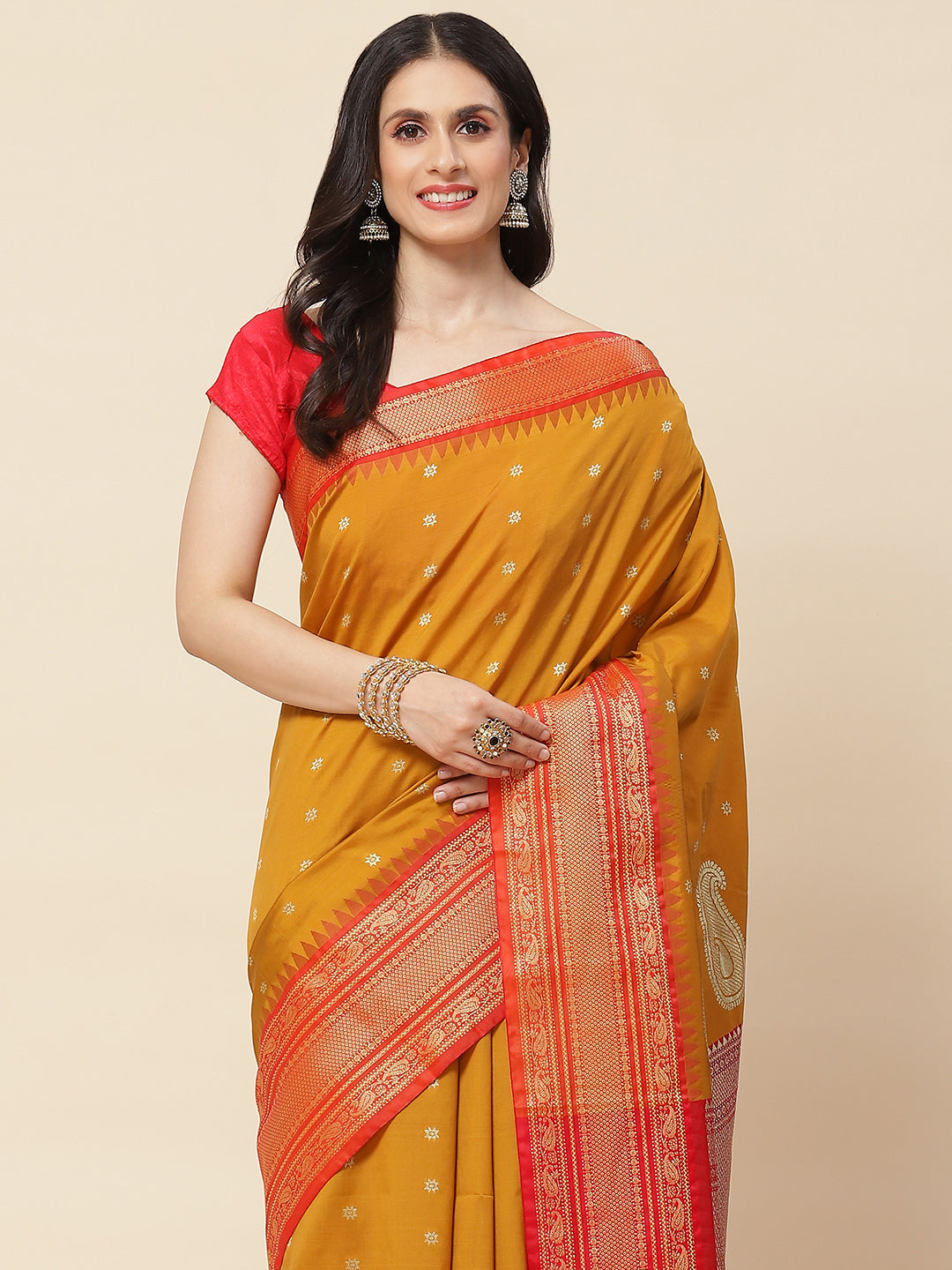 Zari Booti Woven Cotton Saree
