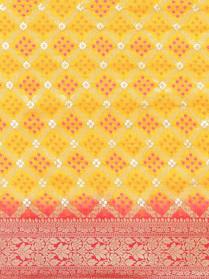 Banarasi Art mustard rani Handloom