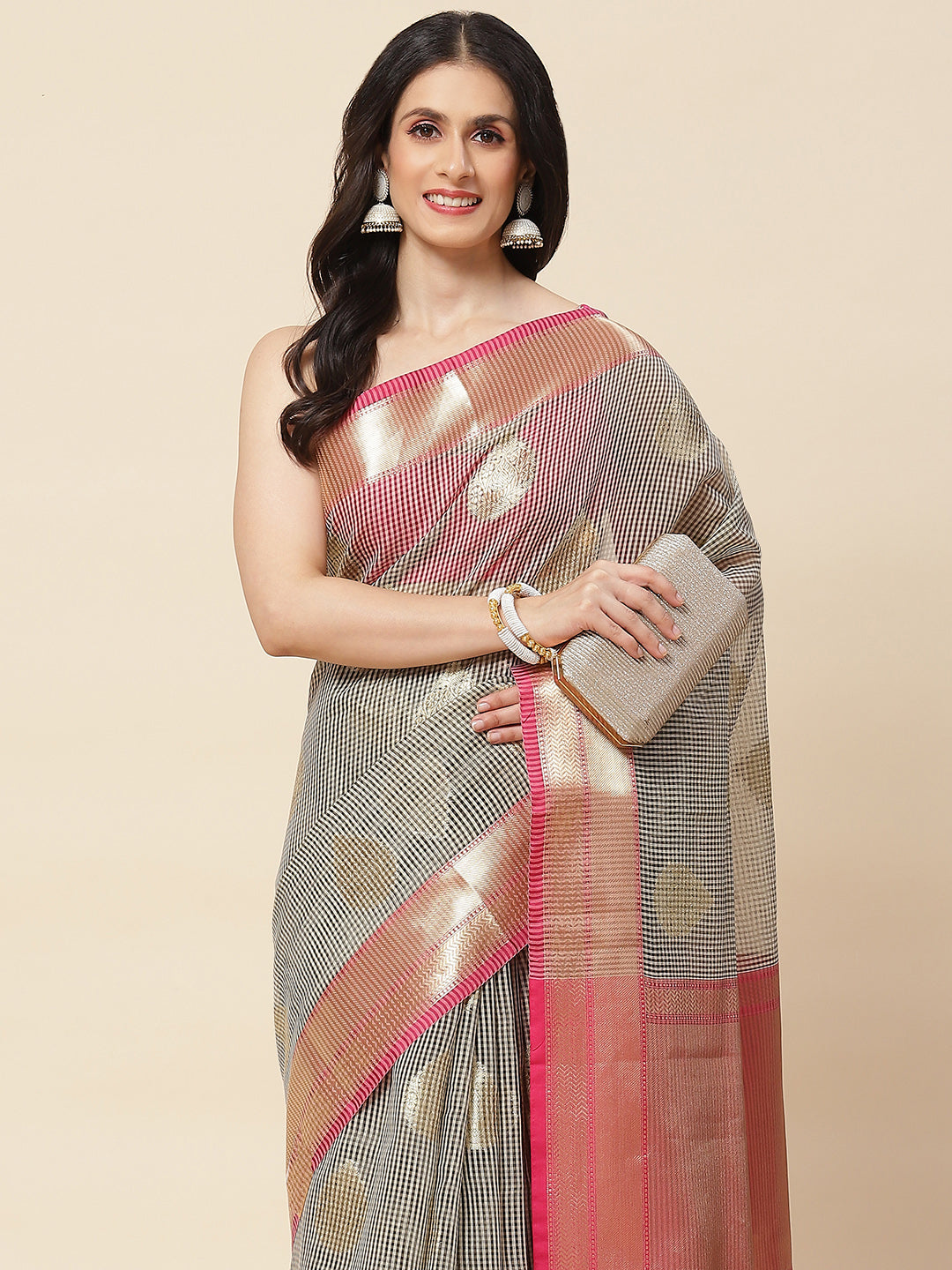 Zari Booti Woven Cotton Saree