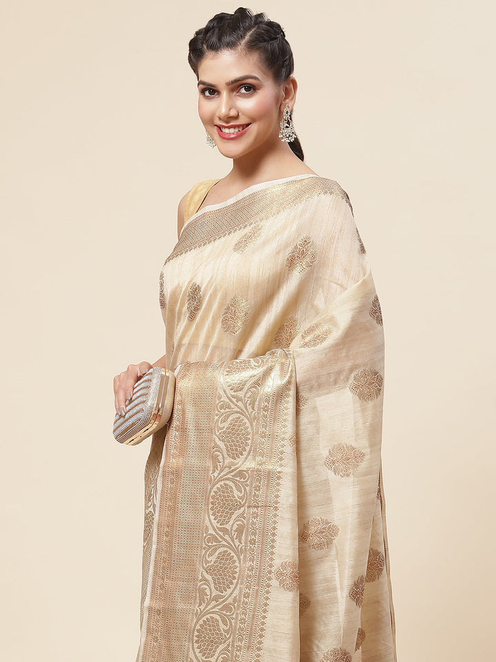 Zari Booti Woven Cotton Saree