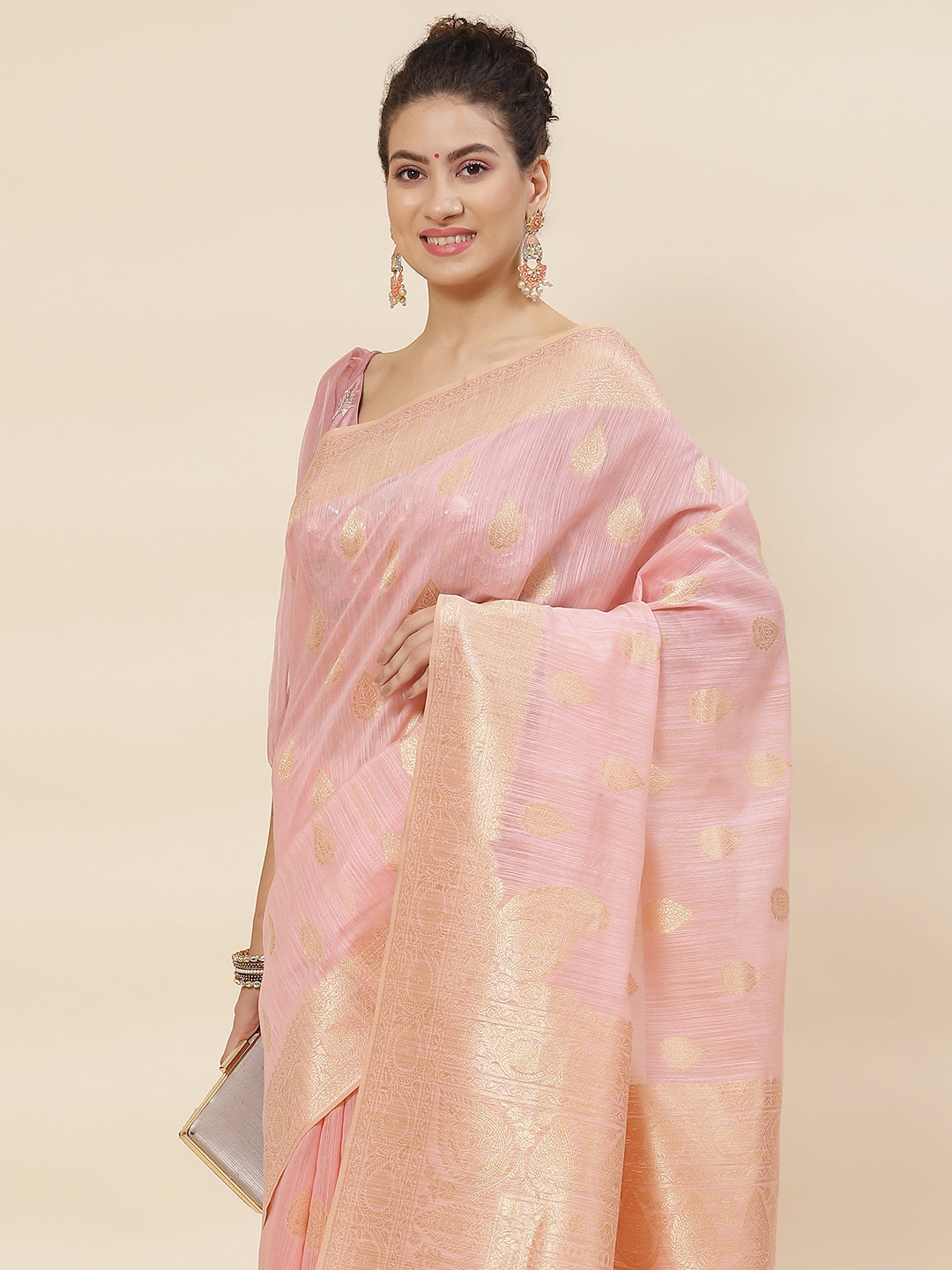 Zari Booti Woven Cotton Saree