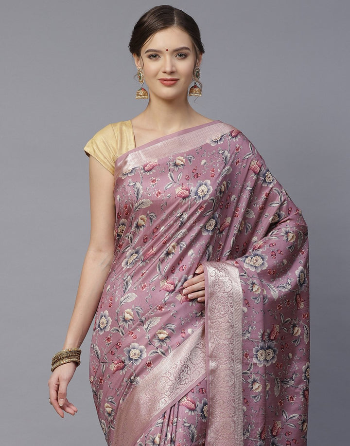 Digital Floral Printed Art Handloom Saree
