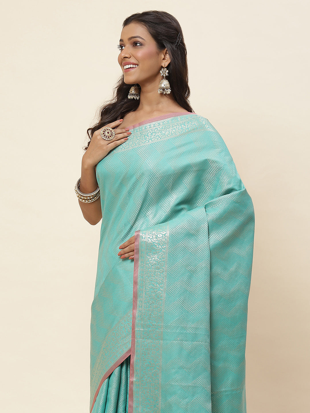 Zari Jaal Woven Banarsi Saree