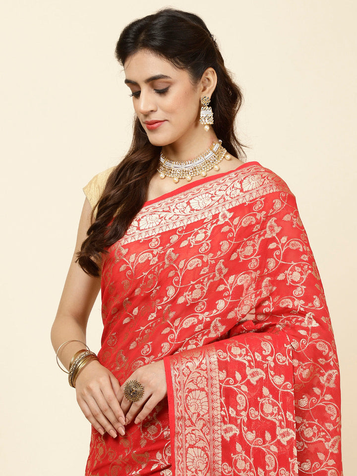 Zari Jaal Woven Georgette Saree