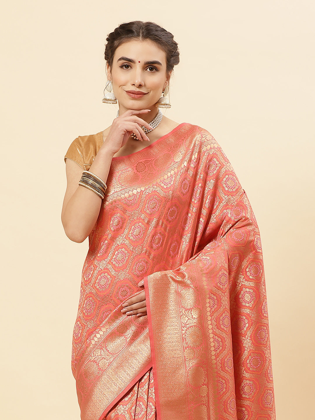 Bandhez Art Handloom Saree with Zari Border
