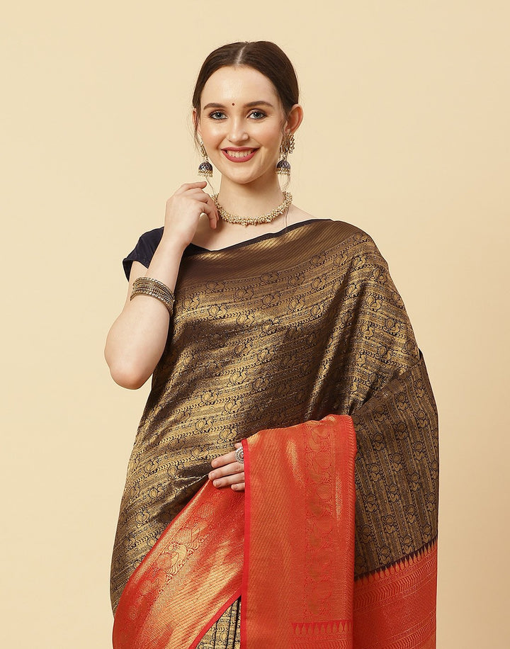 Woven Brocade Zari Jaal Art Handloom Saree